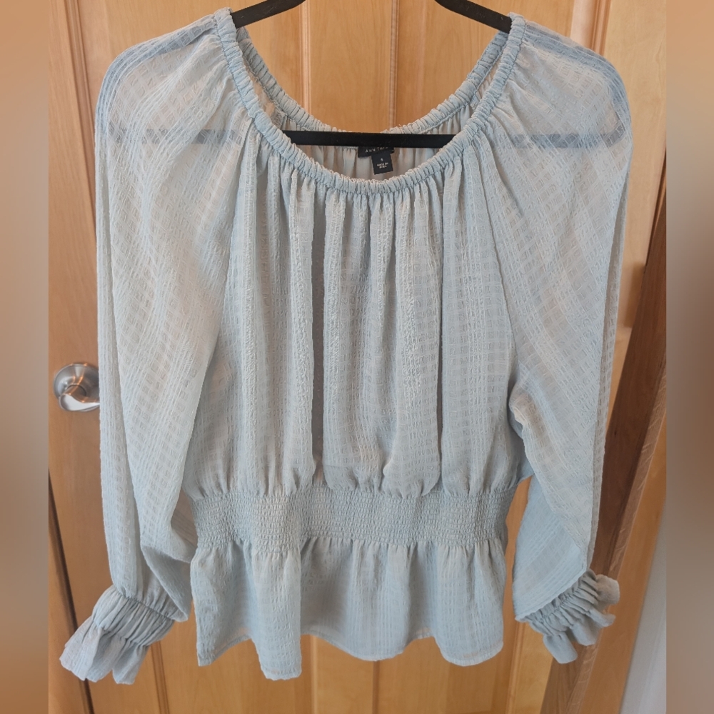 Ann Taylor Soft Mint Gathered Blouse - Picture 1 of 7